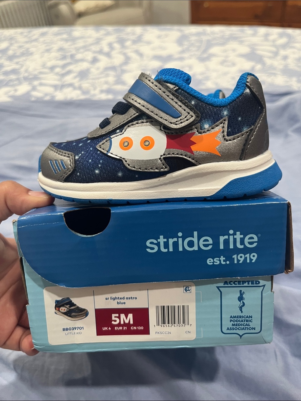 Stride Rite Boys' Navy Blue Rocket Light-Up Sneakers